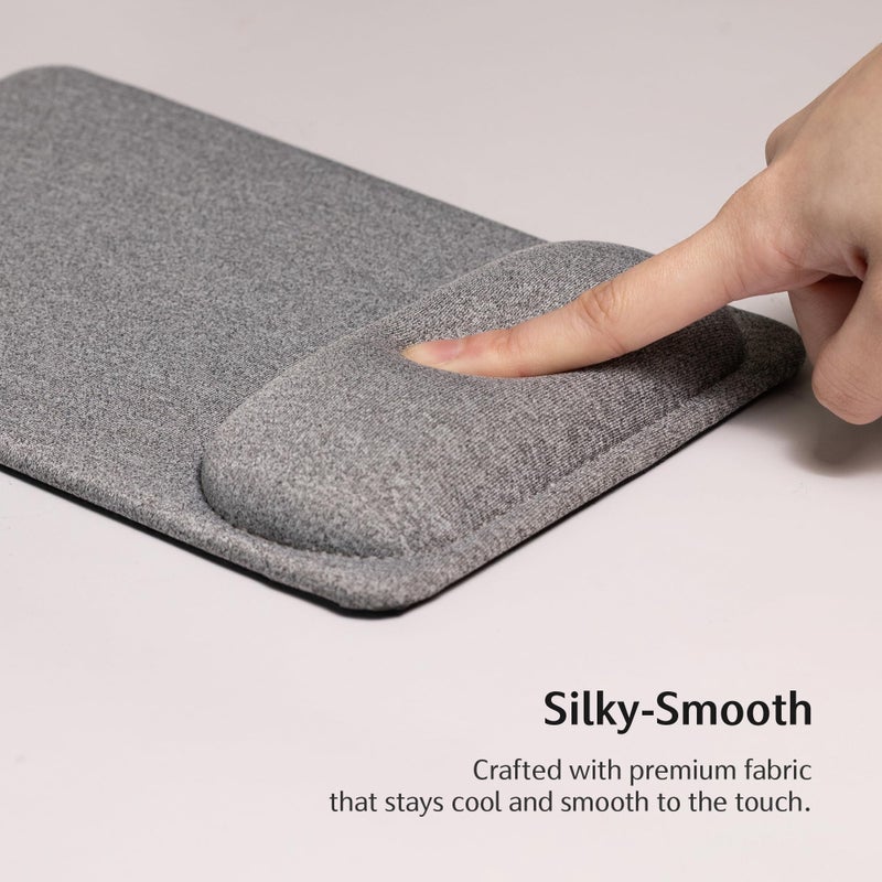 SenseAGE Large Ergonomic Mouse Pad with Wrist Rest Support, Enhanced Comfort & Space, Non-Slip Mouse Mat for Desk, Laptop & Computer, 10.6 x 7.3 inch (Grey) - Image 4